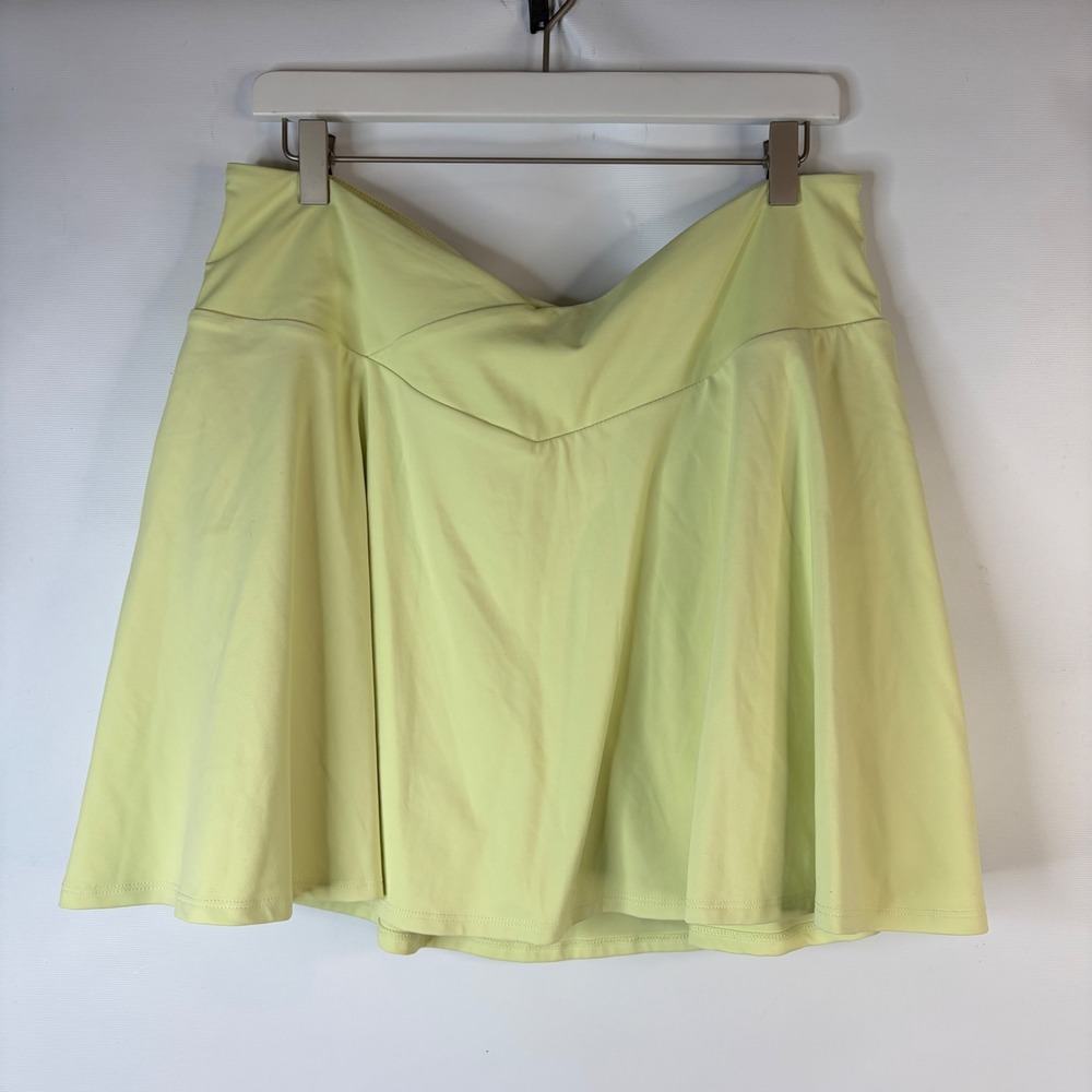 Fabletics Skort Womens XXL/1X Lime Green Crossover Waist Pockets